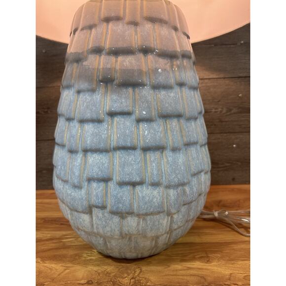 Uttermost Talima Blue Crackle Glaze Ceramic Table Lamp 29” Brushed Nickel - Picture 2 of 13